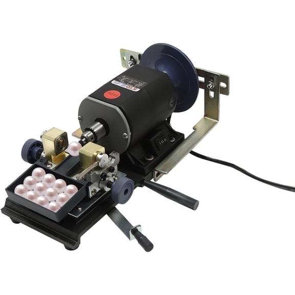 450W Pearl Drilling Machine Coral Driller Amber Holing Machine with Storage Box Speed Adjustable for Dia. 4-35mm Jewelry As Pearls, Coral, Walnuts (Black 450W)