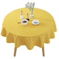 thumbnail image 1 of 150cm Cotton And Linen Round Tablecloth Round Yellow Table Cover Mat Decoration yu, 1 of 5
