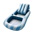 thumbnail image 2 of Sioweci Inflatable Lounger Float Pool Float with Backrest Cupholder Wear Resistant Extra Large Thick PVC Pool Float for Adult Blue, 2 of 10