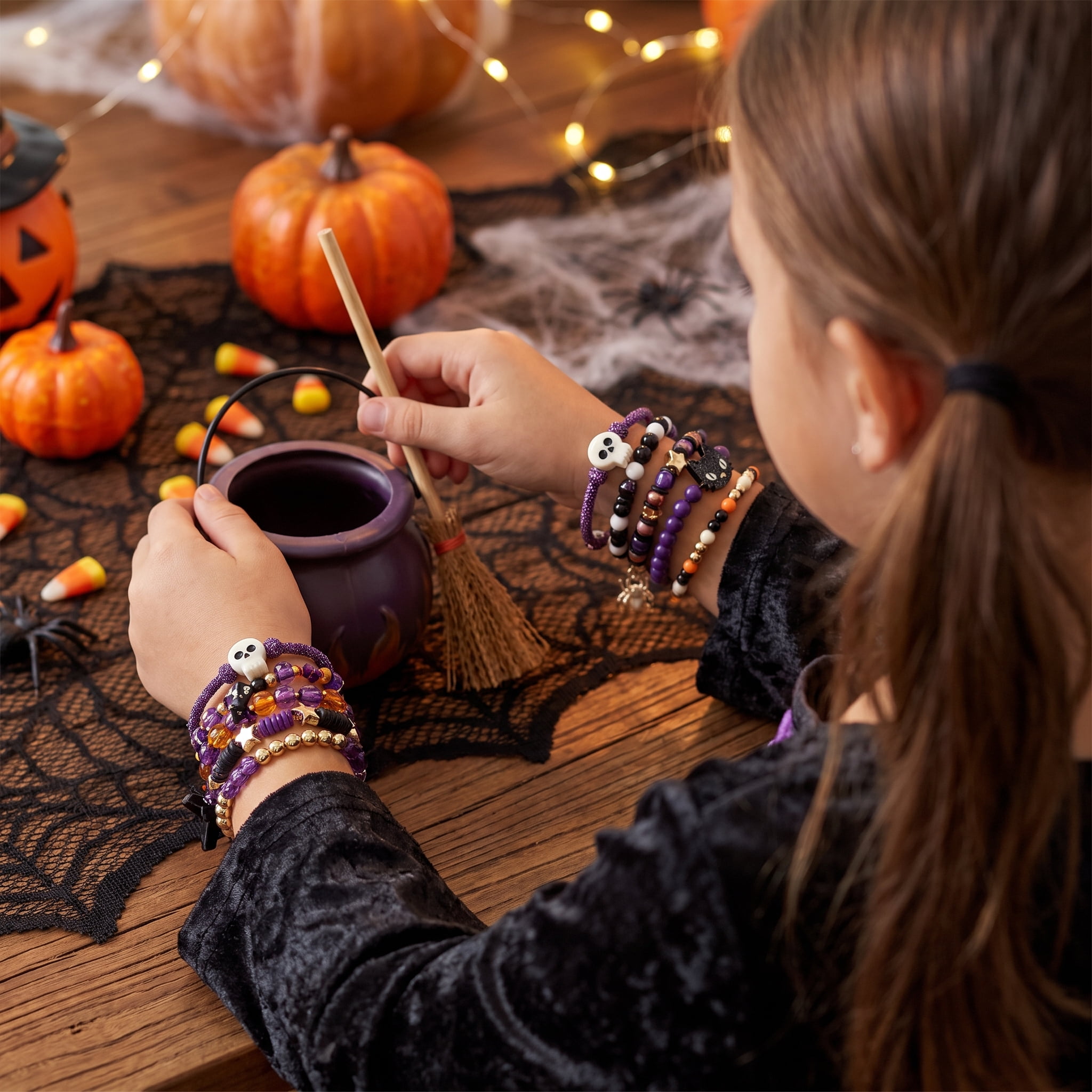 Friendship Bracelets Costume Accessory Set for Children, Purple and Black, 10 Pieces, Halloween by Way To Celebrate