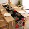 thumbnail image 3 of Christmas Poinsettia Table Runner 120 Inches Long Farmhouse Dress Scarves, Winter Cardinal Bird Pine Cone Needle Dining Tablerunner for Coffee Table/Kitchen Island/Party Décor, 13" x 120", 3 of 8