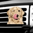 thumbnail image 3 of WIRESTER Set of 2pcs Car Air Freshener Fragrance Vent Clip Decoration, Winking Golden Retriever Dog, 3 of 8