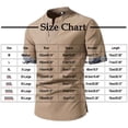 thumbnail image 5 of DAFPZW Mens Linen Shirts Short Sleeve Banded Collar V-Neck T-shirts Casual Button Up Tops Summer Beach Clothes, 5 of 7