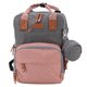 thumbnail image 2 of Bolsa De Pañales Para Pañales, Diseño De Partición Múltiple, Bolsa De Pañales Repelente Al Agua, Mochila, Interfaz USB Para Viajes Para Madre Para Exteriores Cergrey gris rosa, 2 of 8