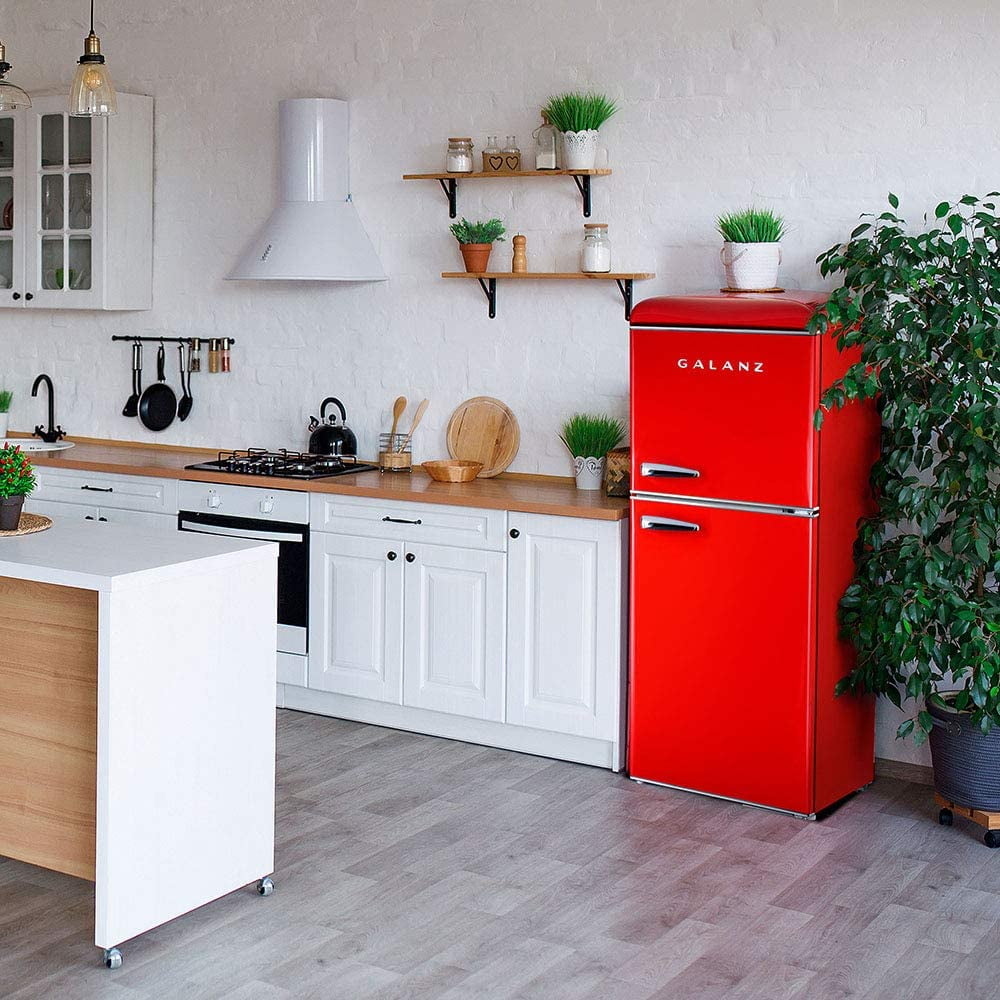 galanz red retro mini fridge