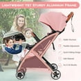 thumbnail image 4 of Costway Lightweight Baby Stroller Aluminium Frame with Net for Travel Pink, 4 of 8