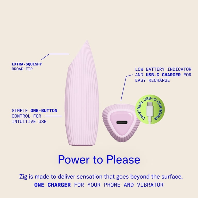 Dame Zig Squishy Bullet Travel, Waterproof, and USB-C Rechargeable Vibrator  - Light Pink