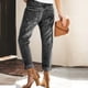 thumbnail image 4 of Pantalones de Bolsillo Rasgados Para Mujer Pantalones Casuales Con Cordón Lavado En La Cintura Elástica Con Cordón de Mezclilla Odeerbi  ODB-6, 4 of 6