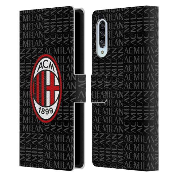 Head Case Designs Officially Licensed AC Milan Crest Patterns Red And Grey Leather Book Wallet Case Cover Compatible With Samsung Samsung Galaxy A90 5G (2019)