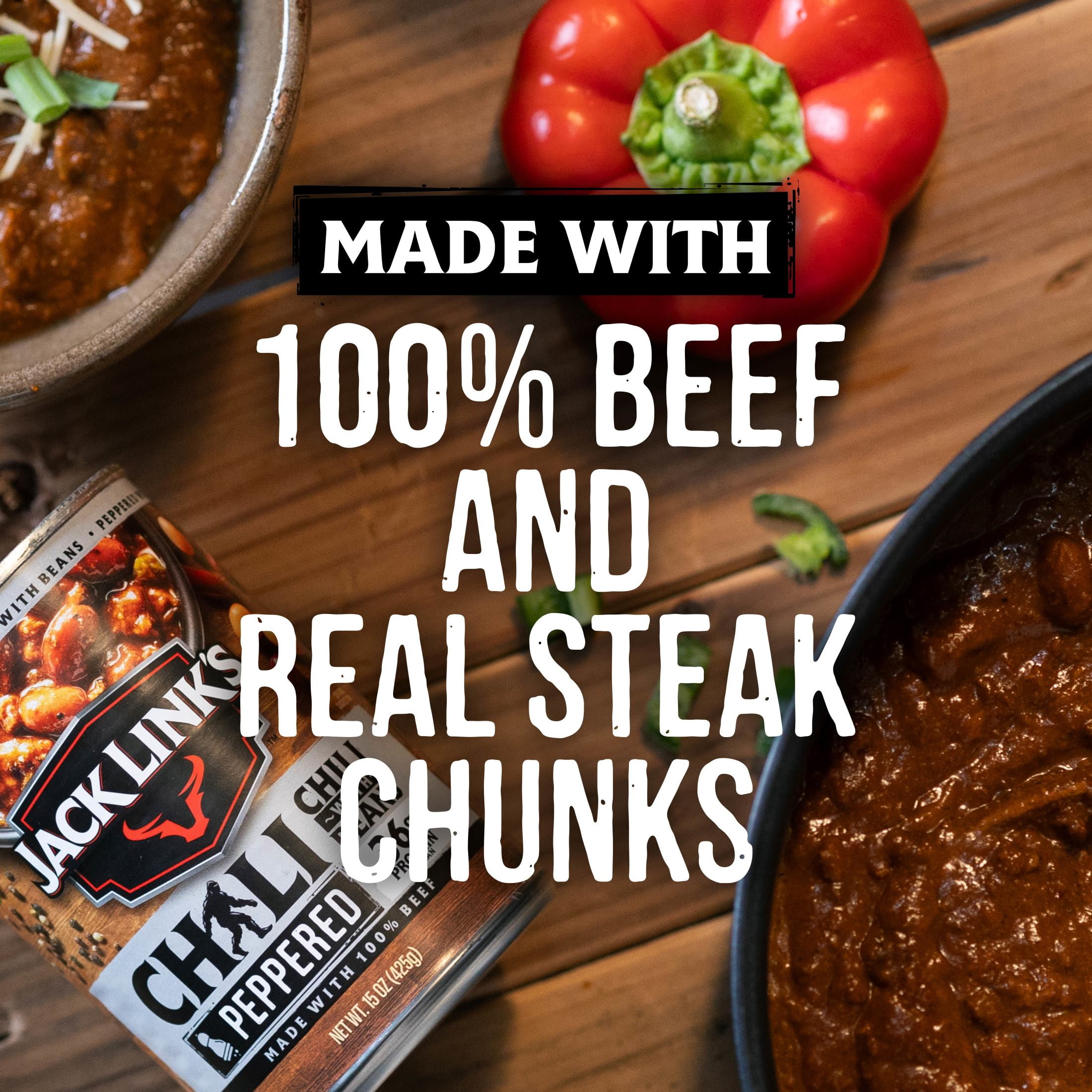 (12 pack) Jack Link's Peppered Chili with Beans, 15 ounce, 36 grams of Protein