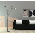 thumbnail image 3 of Artiva USA Etherium 30W LED 5-Arched Floor Lamp with Touch Dimmer, Black Satin Nickel, 3 of 4