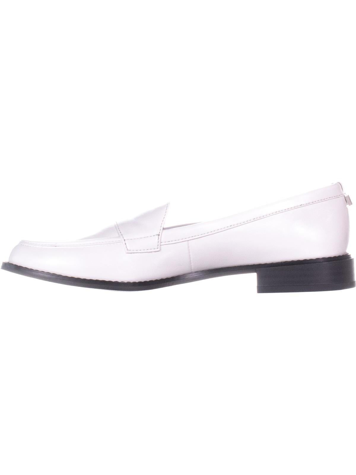 Womens Calvin Klein Amaya Slip On Loafers Platinum White
