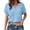Blue 2, variant on WMQPNNS Women's Blouse Roll up Short Sleeve V Neck Buttons Tops Solid Color Casual Loose Fit Tunic Shirts Summer Clothes (Mint Green, Size 3XL)