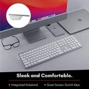 Macally Premium Wireless Keyboard for Mac - Compatible Apple Wireless Keyboard for Mac Mini, MacBook Pro/Air Laptop - Rechargeable Full-Size Wireless Keyboard
