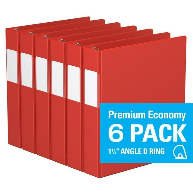 Davis Group, Premium Economy, D Ring, Binder, 6 Pack, 1.5"