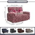thumbnail image 6 of TSOVTHRID Butterfly Rose Leopard Print 6-Piece Loveseat Recliner Slipcover Stretch Recliner Sofa Cover with Side Pocket Pink Couch Furniture Protector for Dogs, 6 of 7