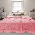 thumbnail image 1 of Modenna Chunky Knit Blanket Throws Chenille Throw Blanket, Leather Pink, 87"x 103", 1 of 8