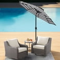 thumbnail image 4 of Abble 9FT Black and White Stripe Outdoor Patio Umbrella with Push Button Tilt and Crank Handle, Market Umbrella with 8 Sturdy Umbrella Ribs, Waterproof for Garden Deck Backyard Pool, 4 of 11