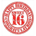 thumbnail image 3 of 16th Birthday Duvet Cover Set, Vintage Rubber Stamp Old Fashioned Greeting Sign Time Flies Theme Print, Decorative 3 Piece Bedding Set with 2 Pillow Shams, Queen Size, Vermilion White, by Ambesonne, 3 of 3