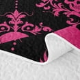 thumbnail image 5 of Homewish Halloween Sugar Skull Quilt King,Hot Pink Damask King Coverlet Set,3 Pieces, 5 of 7