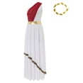 thumbnail image 3 of iiniim Women Greek God Athena Dress Costume Ancient Greece Toga Dress with Headwear Halloween Outfits Burgundy XL, 3 of 7