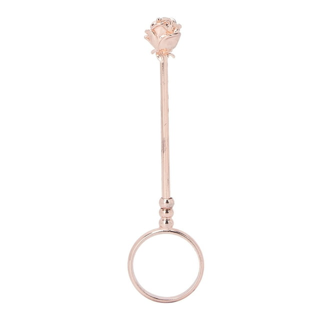 Anillo porta cigarrillos en forma de flor de rosa de oro rosa para mujer