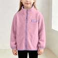 thumbnail image 4 of RYRJJ Toddler Kid Girls Boys Fleece Jackets Lightweight Zip Up Sherpa Fall Winter Coats Long Sleeve Stand Collar Jacket, 4 of 7
