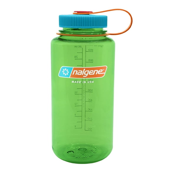 Botella de agua Nalgene Tritan, boca ancha, sin BPA, 1 litro, pera