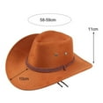 thumbnail image 3 of Cheers.US Cowboy Hat, Sun Hat Faux Suede  Wide Brim Travel Cap Western Hat Outdoor Sun Protect, 3 of 3