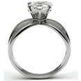 thumbnail image 3 of High polished (no plating) Stainless Steel Ring with AAA Grade CZ in Clear for Women Clear Stone Color Style TK390 Size 8, 3 of 3