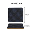 thumbnail image 3 of Multi-Shape Mdf Cork Coaster 4 Pieces Of Anti-Slip, Anti-Wear And Anti-Fouling 3.9in Easy To Clean And Stable Structure Argyle Plaid Darkslateblue_3 Square, 3 of 7