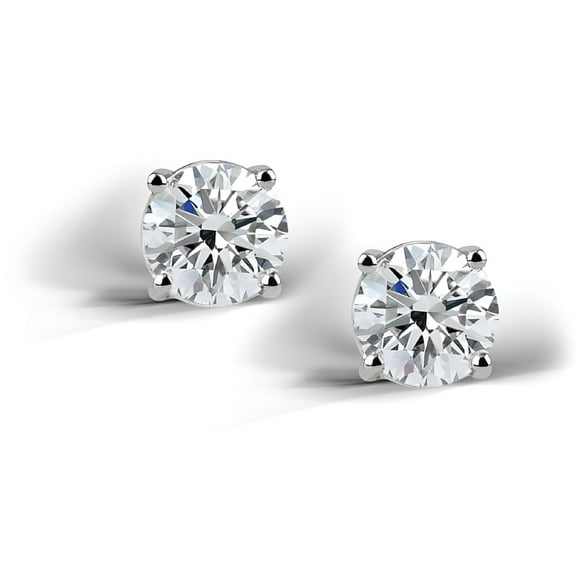 DESIGNICE Created White Sapphire Sterling Silver Stud Earrings, 6mm