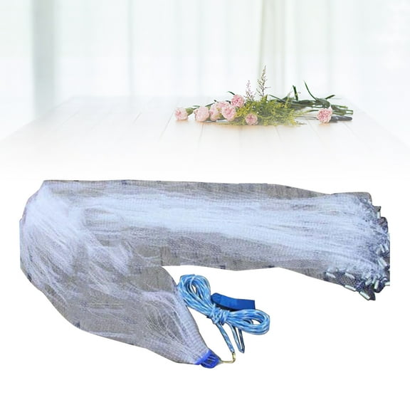 Worgeous American Hand Cast Fishing Net with High Strengthen Monofilament for Enthusiasts White Small Mesh