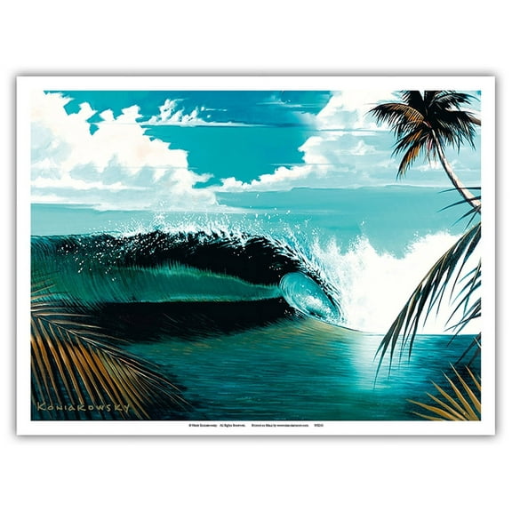 Tropical Tube - Breaking Wave - Surf - From an Original Color Painting by Wade Koniakowsky - Master Art Print (Unframed) 9in x 12in