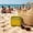 Yellow, variant on Portable Mesh Beach Bag & Travel Toiletry Organizer,Lightweight, Sand-Proof Nylon Cosmetic Pouch with Transparent Design, Foldable & Spacious for Pool, Gym, and Daily Use(5.11*5.11*1.57 in)Pink