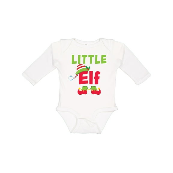 Inktastic Christmas Little Elf Boys or Girls Long Sleeve Baby Bodysuit