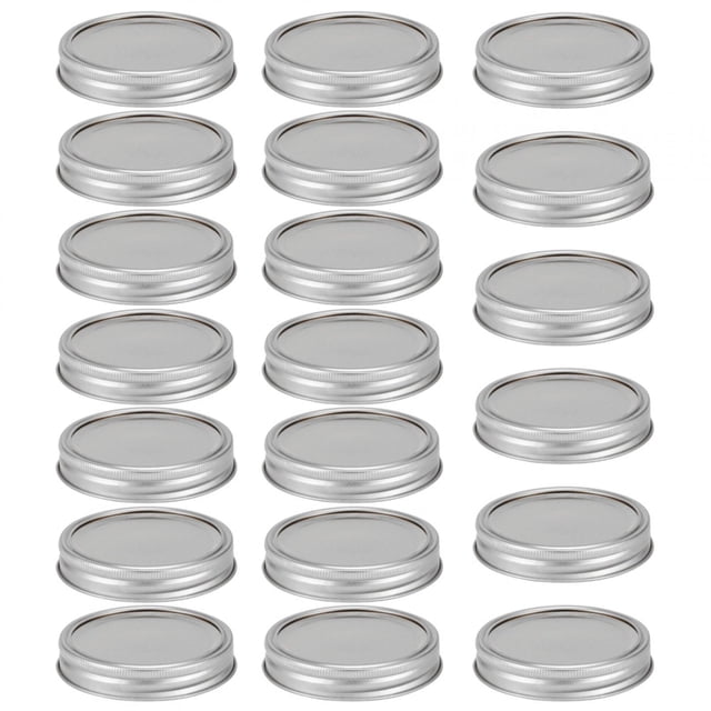 Dekaim Jar Lid Stainless Steel Split?Type Mini Glass Jar Lids Container Sealing Cover for Spice Honey Storage(70mm Silver Circular Ring+Cover Plate)