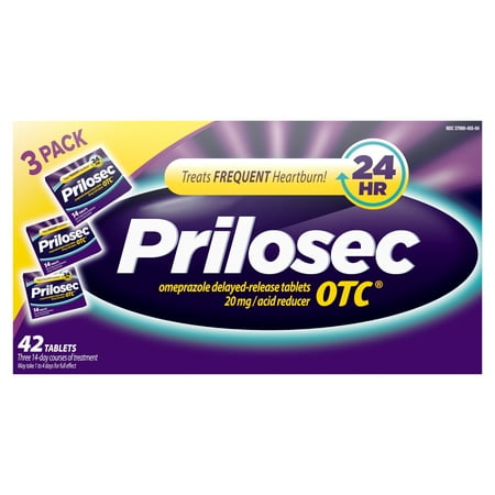 Prilosec OTC Frequent Heartburn Medicine and Acid Reflux Reducer Tablets 42 Count - Omeprazole - Proton Pump Inhibitor -