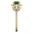 thumbnail image 3 of Clara Pucci 14K Yellow Gold Solid Gold Emerald Three-Stone Anniversary Ring for Women - 1.46 cttw Round Cut, 3 of 8