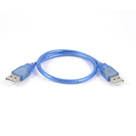 Unique Bargains 17.7" 45cm Blue USB 2.0 Type A Male to Male M/M Extension Cable  Cord