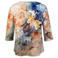 thumbnail image 5 of ADSSDQ Plus Size Workout Tops 3/4 Sleeves Fall Tie Dye T-Shirts With Pocket V Neck Running Shirts Women Elbow Length Summer Tunic Casual Flowy Clothing Orange 3XL, 5 of 5