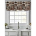 thumbnail image 2 of Curtain Valance for Windows,Mid Century Retro Farmhouse Kitchen Valances Rod Pocket Short Curtains,Farm Wood Grain Brick Window Treatment Panel for Bedroom Bathroom 54"x18", 2 of 7