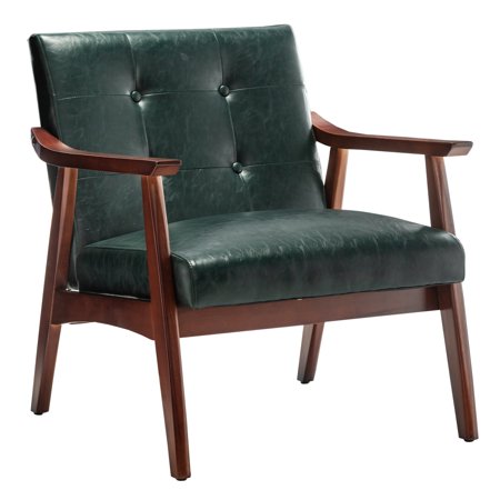 UPC: 0095285436958 | Convenience Concepts Take a Seat Natalie Accent Chair  Hunter Green Faux Leather/Espresso