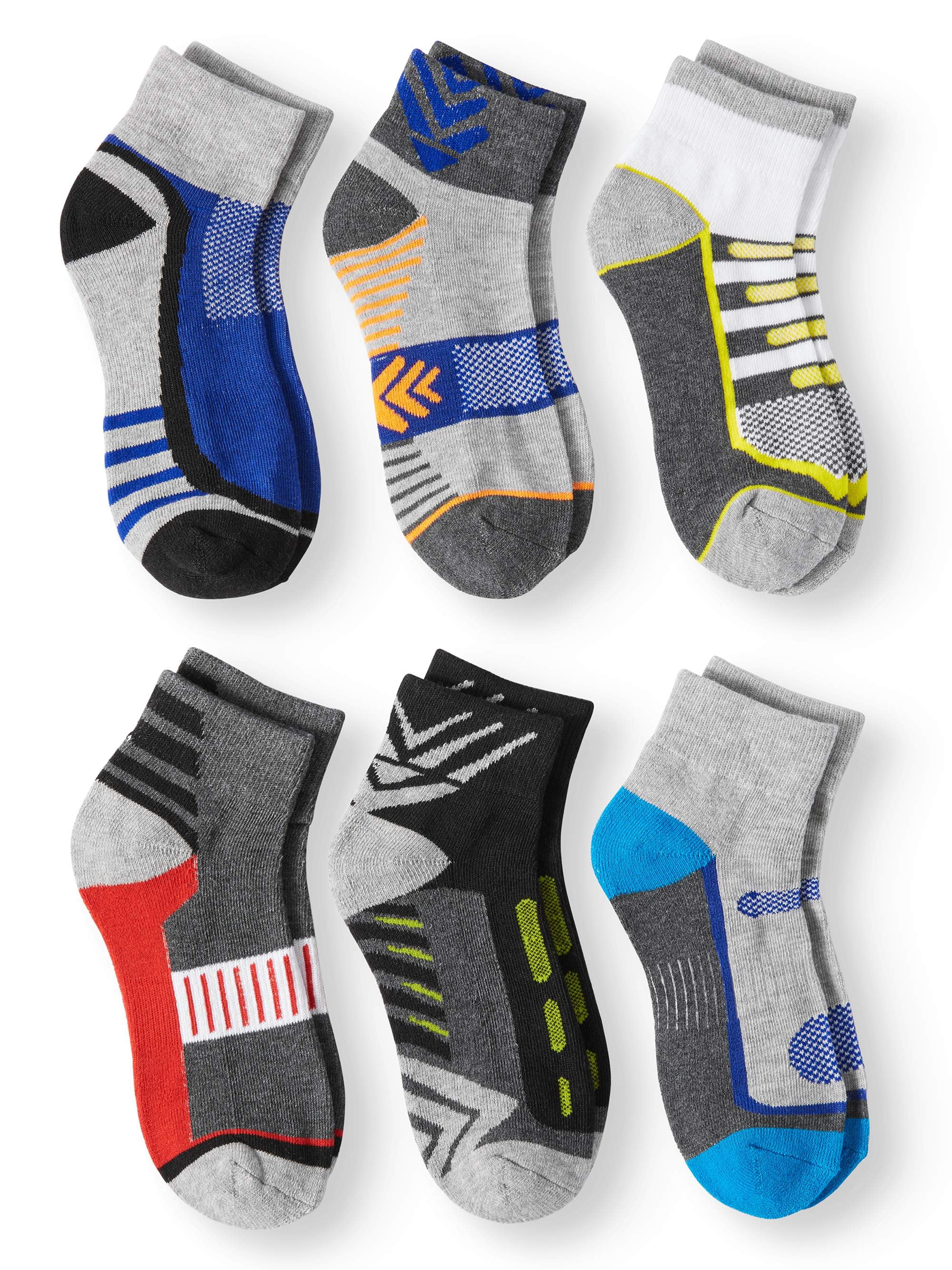 Athletic Performance Ankle Socks, 6 Pairs (Little Boys & Big Boys