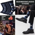 thumbnail image 6 of 6 Pairs Merino Wool Socks for Men, Mens Black Winter Thermal Wool Dress Crew Hiking Socks, 6 of 7
