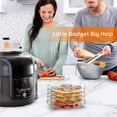 thumbnail image 2 of 1 juego de 5 capas de deshidratador, freidora de aire, estante de cocina, accesorios de soporte de acero inoxidable compatibles con Ninja Foodi Grill 6.5 cuartos y 8 cuartos (colores surtidos), 2 of 7