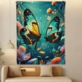 thumbnail image 4 of Butterfly Multicolor Floral Wall Hanging Themed Cozy Fleece Blanket Soft Warm Comfortable For Sofa Bed Travel Camping Living Room Office Chair Polyester Gift For Family Or Friends, 4 of 10