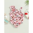 thumbnail image 5 of Qtinghua Western Baby Girl Swimsuit Bathing Suit Cow Print Ruffled One Shoulder Swimwear Cowgirl Summer Beachwear Pink 2-3 Years, 5 of 9