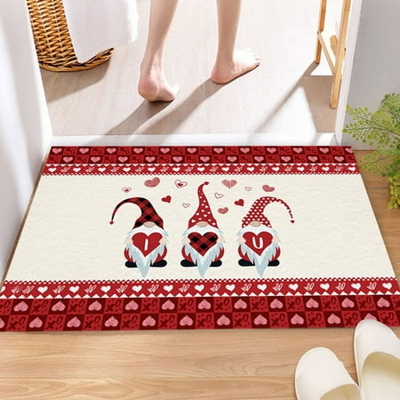 

Door Mat Red Check Valentine S Day Floor Mat Household Kitchen Doormat Bedroom Living Room Non Slip Doormat