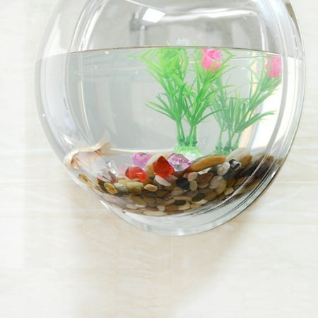Home Decoration Wall Hanging - Creative Wall Hanging Acrylic Fish Bowl Home Decoration Aquariums Flowerpot Decor Flower Vase